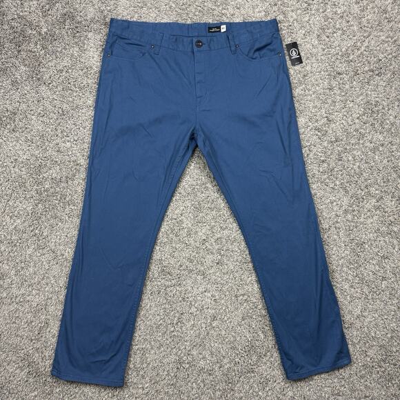 Volcom Solver Modern Straight Jeans Denim Blue Stretch Men Size 40 NEW - Picture 1 of 11